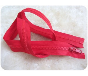 Reißverschluss aus Kunststoff 5mm trennbar 85cm -Rot